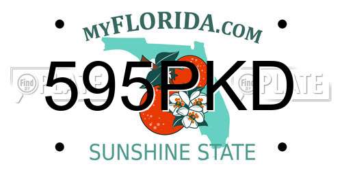 595PKD Florida License Plate