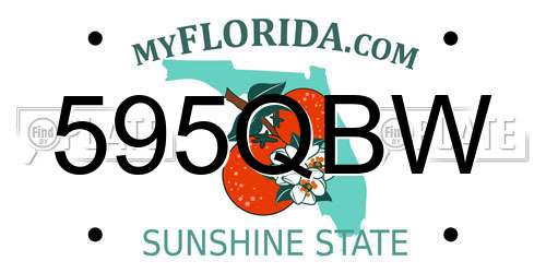595QBW Florida License Plate