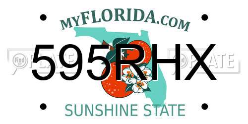 595RHX Florida License Plate