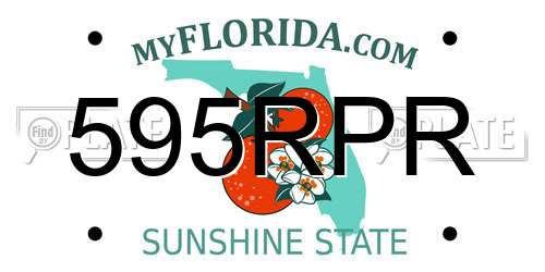 595RPR Florida License Plate