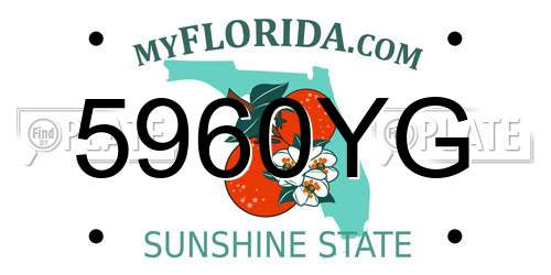 5960YG Florida License Plate