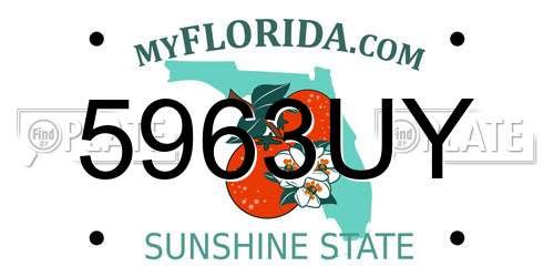5963UY Florida License Plate