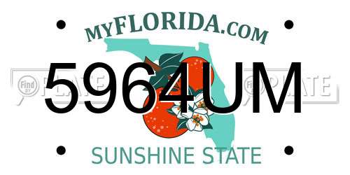 5964UM Florida License Plate