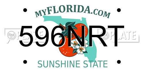 596NRT Florida License Plate