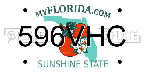 596VHC Florida License Plate