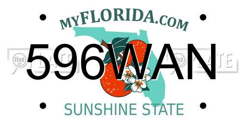 596WAN Florida License Plate