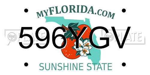 596YGV Florida License Plate