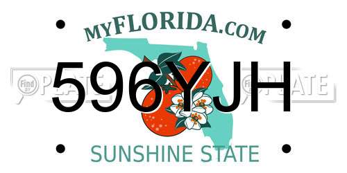 596YJH Florida License Plate