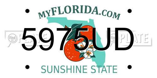 5975UD Florida License Plate
