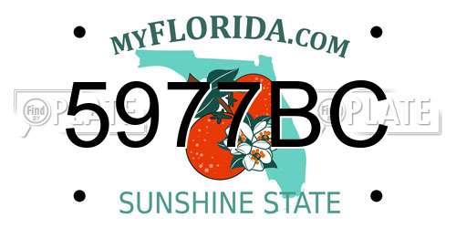 5977BC Florida License Plate