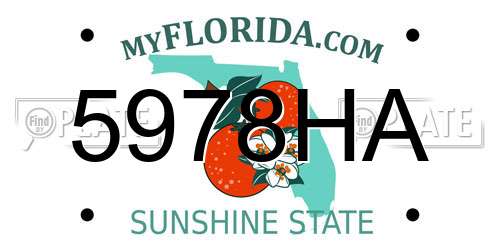 5978HA Florida License Plate