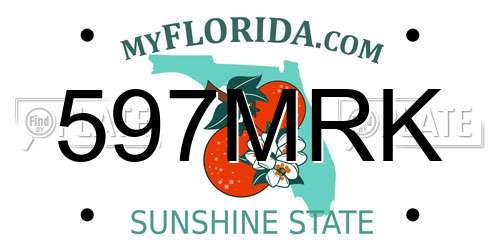 597MRK Florida License Plate