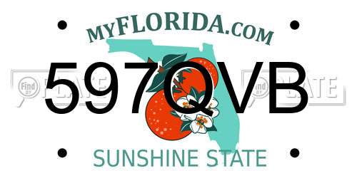 597QVB Florida License Plate