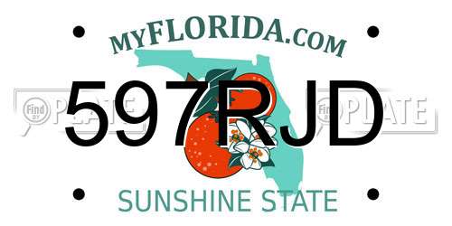 597RJD Florida License Plate