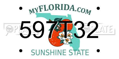 597T32 Florida License Plate