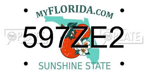 597ZE2 Florida License Plate