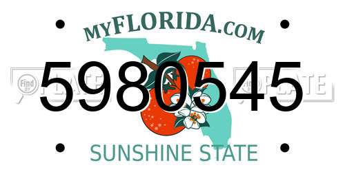 5980545 Florida License Plate