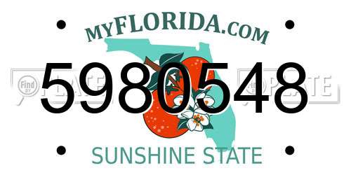 5980548 Florida License Plate
