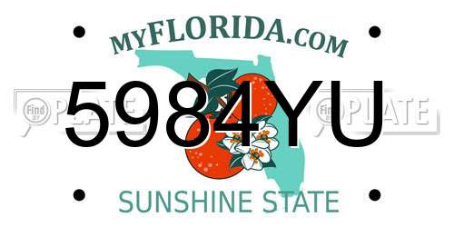 5984YU Florida License Plate