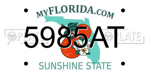 5985AT Florida License Plate