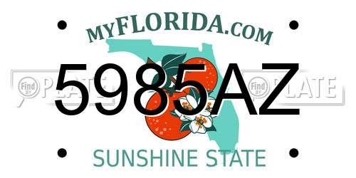 5985AZ Florida License Plate