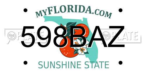 598BAZ Florida License Plate