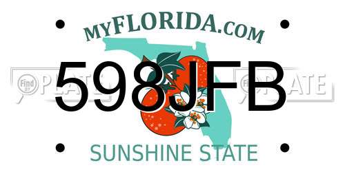 598JFB Florida License Plate