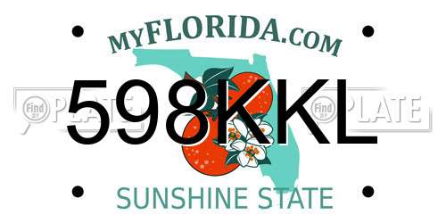 598KKL Florida License Plate