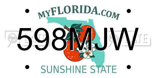 598MJW Florida License Plate