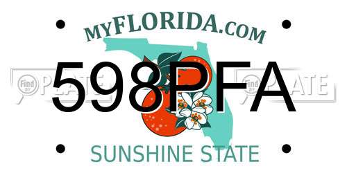 598PFA Florida License Plate