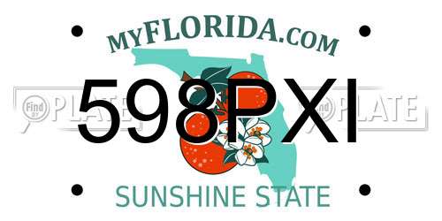 598PXI Florida License Plate