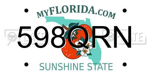 598QRN Florida License Plate