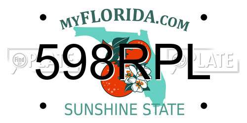 598RPL Florida License Plate