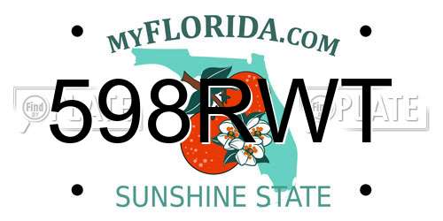 598RWT Florida License Plate