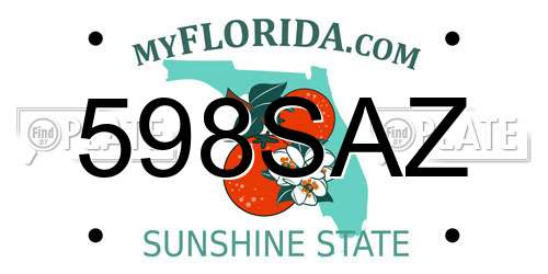 598SAZ Florida License Plate