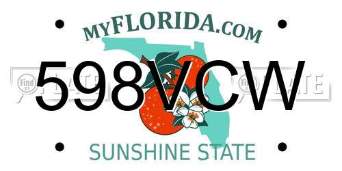 598VCW Florida License Plate