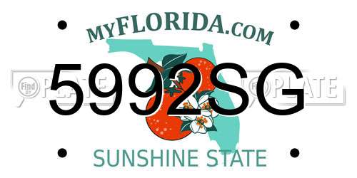5992SG Florida License Plate