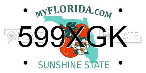599XGK Florida License Plate