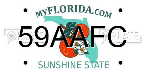 59AAFC Florida License Plate