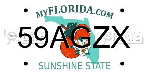 59AGZX Florida License Plate