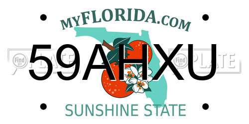 59AHXU Florida License Plate