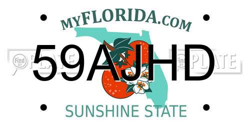 59AJHD Florida License Plate