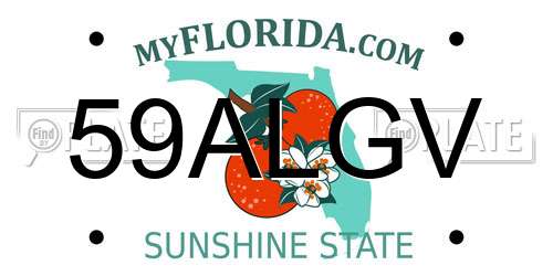 59ALGV Florida License Plate