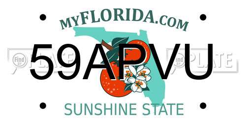 59APVU Florida License Plate
