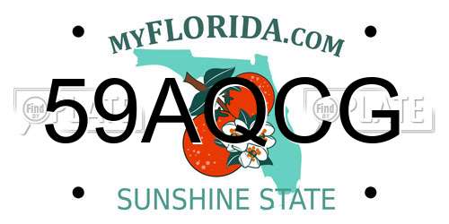 59AQCG Florida License Plate