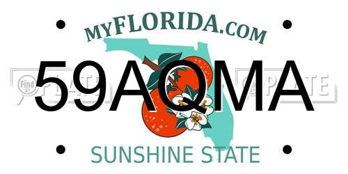 59AQMA Florida License Plate