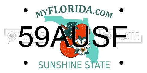 59AUSF Florida License Plate