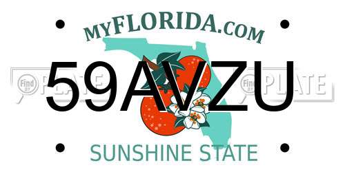 59AVZU Florida License Plate