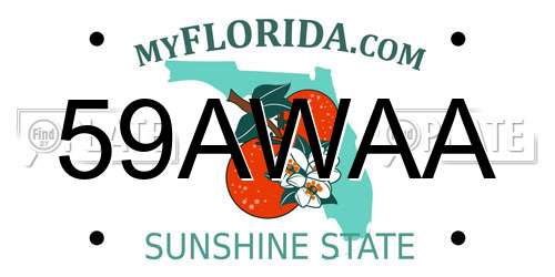 59AWAA Florida License Plate