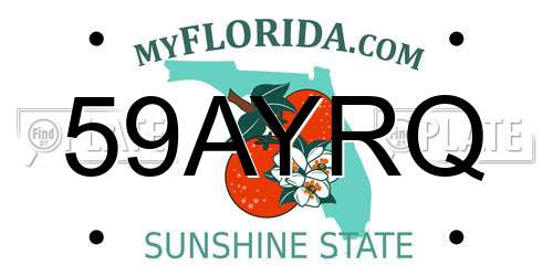 59AYRQ Florida License Plate